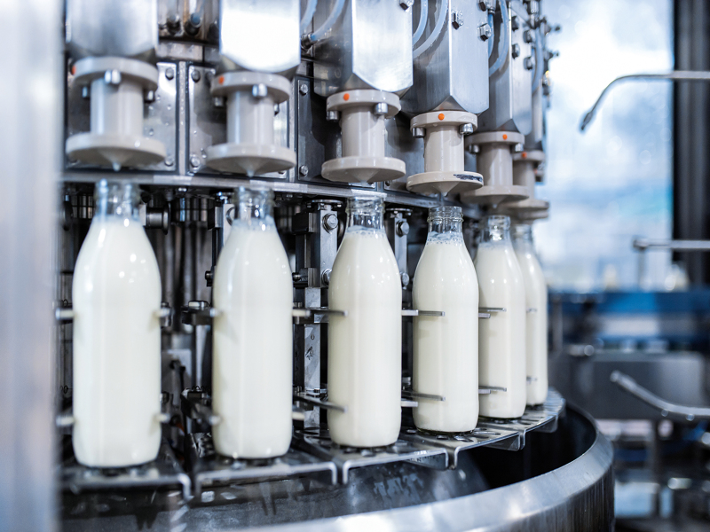 Vetropack milk glass bottles production